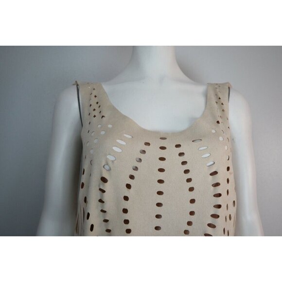 WOMEN'S BEIGE FRINGE CUT-OUT DRESS - COCO & CARMEN - SIZE S/M - Picture 6 of 12